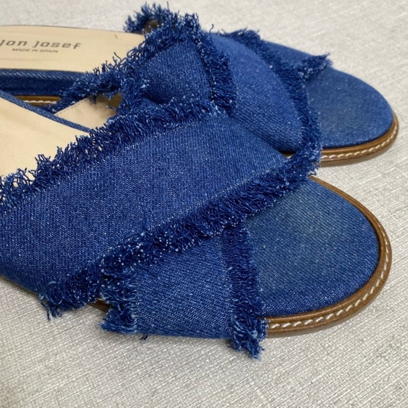 Jon Josef Blue Denim Jeans Flats Sandals - Picture 2 of 3
